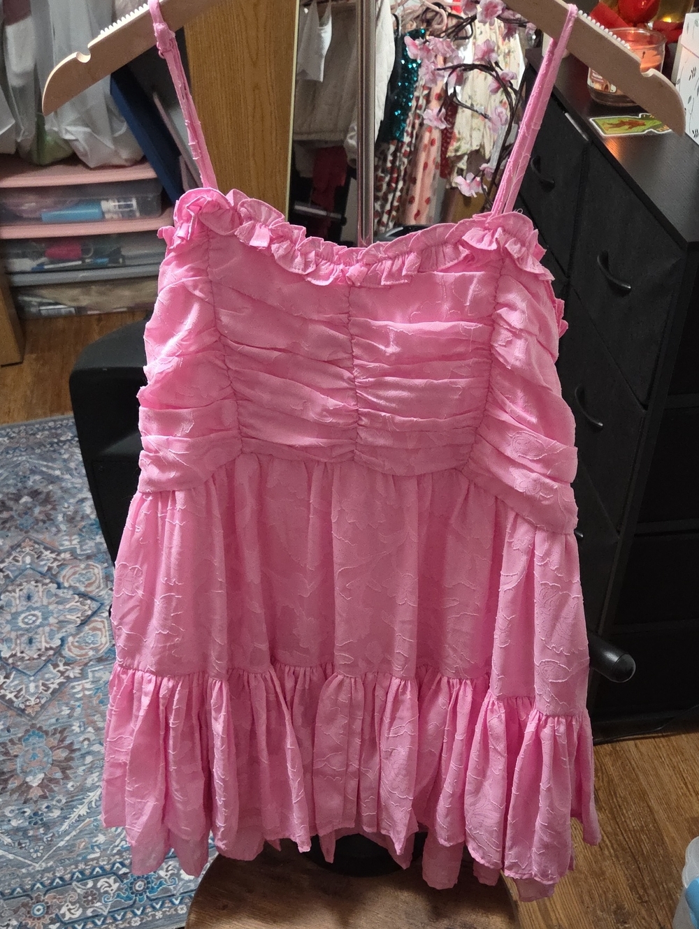 Pink Floral Midi Dress (Never worn)
